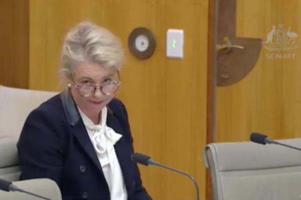 Australian Natio<em></em>nals Senator Bridget Mckenzie asked Transport Secretary Jim Betts a<em></em>bout the existence of a "Hotties List" made by staffers in his department a<em></em>bout women.